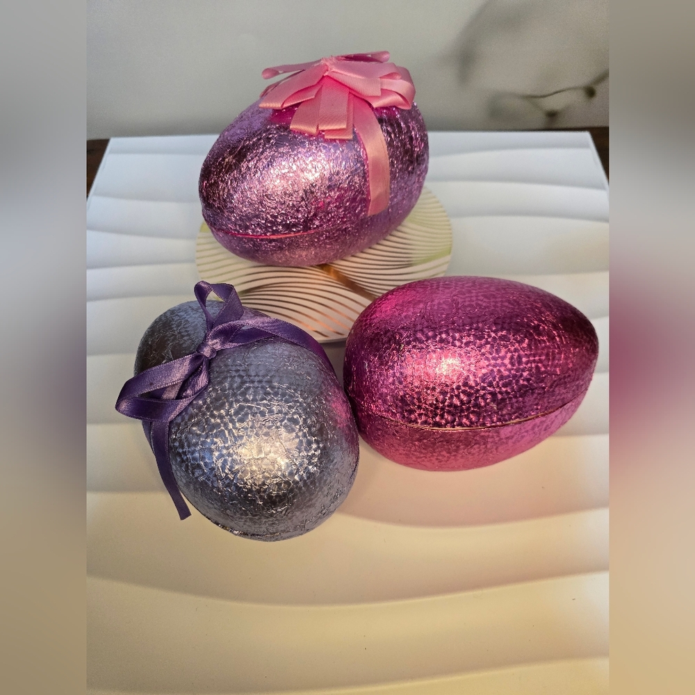 Vintage Paper Mache Easter Egg Containers (Set of 3)